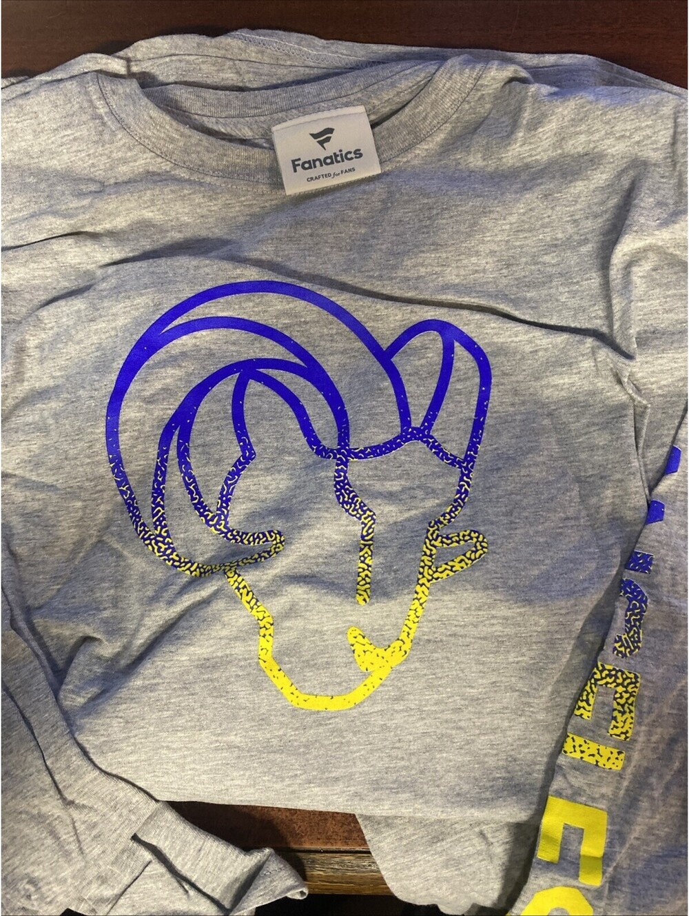 Fanatics Los Angeles Rams Heather Gray Long Sleeve Shirt NWT
